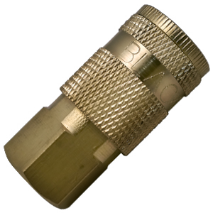 1/4" NPT Brass Air Coupler Tru-Flate Type