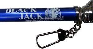 Blue Tire Gauge 10-50 PSI (White Plastic Slide)
