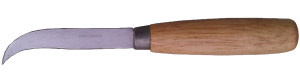 Curved Skiving Knife Wooden Handle