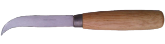 Curved Skiving Knife Wooden Handle