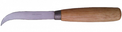 Curved Skiving Knife Wooden Handle