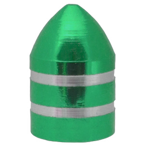 Valve Cap (Green) Metal, Bullet Style