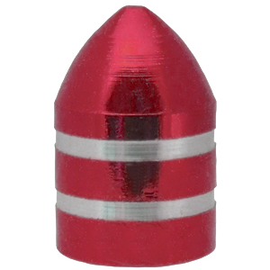 Valve Cap (Red) Metal, Bullet Style