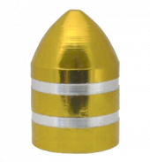Valve Cap (Yellow) Metal, Bullet Style