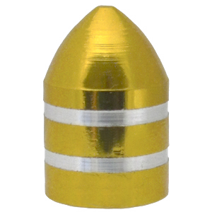 Valve Cap (Yellow) Metal, Bullet Style
