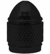 Valve Cap (Black) Domed, Ribbed Style