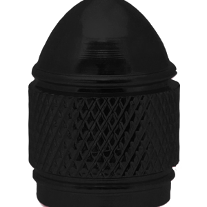 Valve Cap (Black) Domed, Ribbed Style