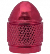 Valve Cap (Red) Domed, Ribbed Style