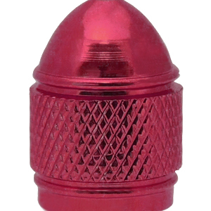 Valve Cap (Red) Domed, Ribbed Style