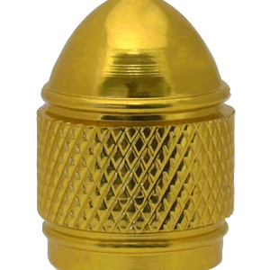 Valve Cap (Yellow) Domed, Ribbed Style