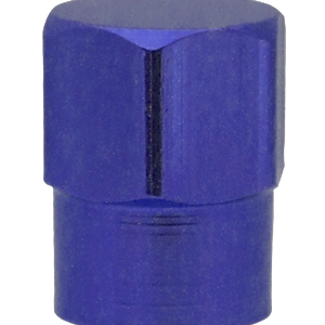 Valve Cap (Blue) Metal, Hex Style