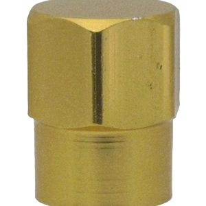 Valve Cap (Yellow) Metal, Hex Style