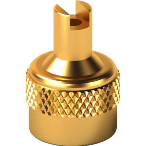 Large Bore Valve Cap, (Brass) w/ Core Remover
