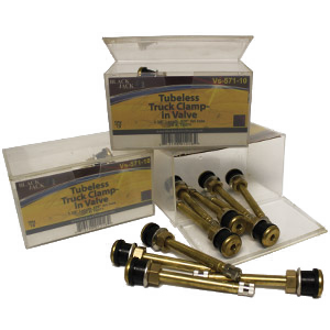 (TR571) Valve Stem 3 3/8" eff. Brass clamp-in valve  .625" Ri
