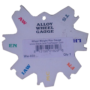 Wheel Weight Rim Gauge Plastic